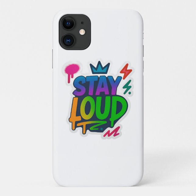 Bleibe Loud Graffiti Neon Artwork Case-Mate iPhone Hülle (Rückseite)