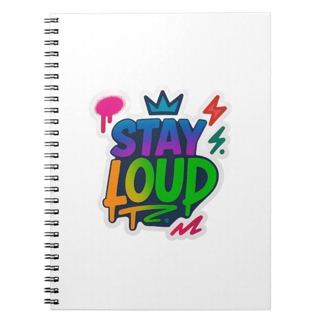 Bleibe Loud Graffiti Neon Artwork Notizblock (Vorderseite)