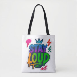 Bleibe Loud Graffiti Neon Artwork Tasche