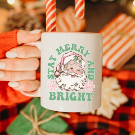 Bleibe Merry & Bright Vintag Weihnachten Weihnacht Tasse