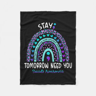 Bleibe Morgen brauchen Sie Regenbogen Selbstmord B Fleecedecke