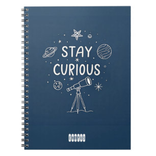 Bleibe Neugieriges Starlight Notebook / Space Sent Notizblock