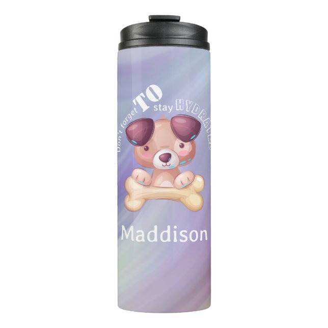 Bleibe Niedlicher Name des Hundes Thermosbecher (Vorderseite)