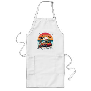 Bleibe On Beach - Retro Vibes - Skelett Lange Schürze