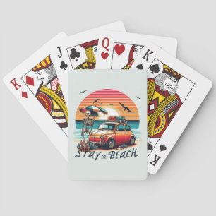 Bleibe On Beach - Retro Vibes - Skelett Spielkarten