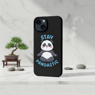 Bleibe Pandastic T - Shirt, Funny Panda Meditation iPhone Hülle