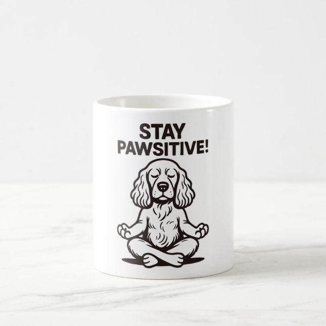 Bleibe Pawsitive Kaffeetasse (Mittel)