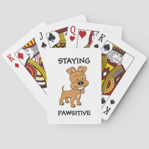 Bleibe Pawsitive Niedliche Welpe Funny Dog Puff Spielkarten