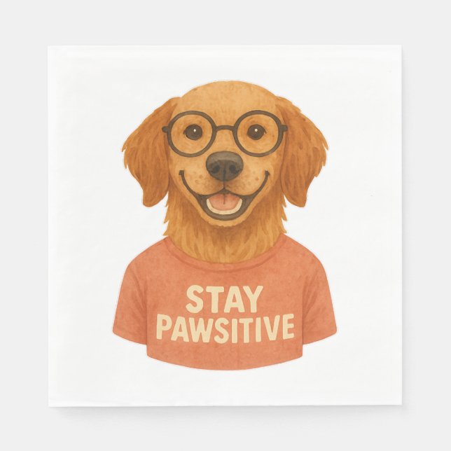 Bleibe Pawsitive Serviette (Vorderseite)