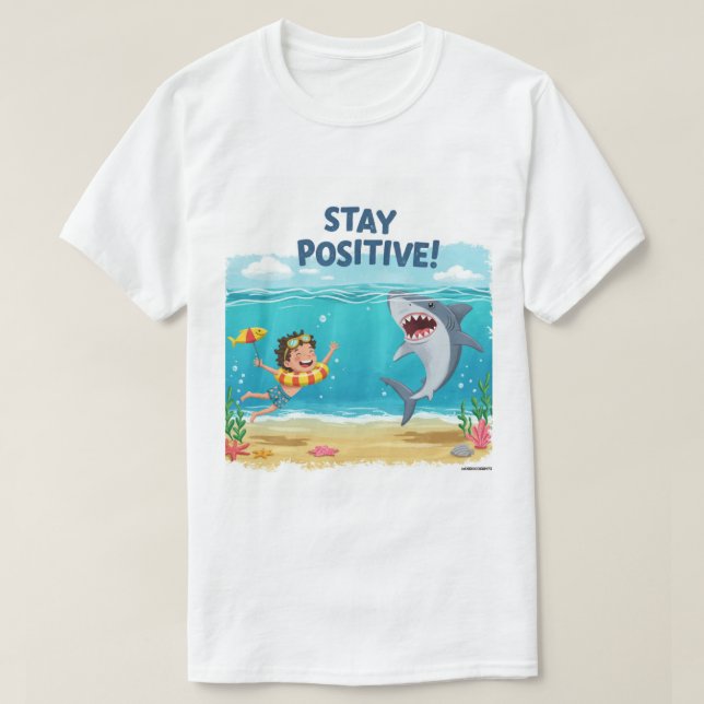 Bleibe Positiv - Abenteuer auf See T-Shirt (Design vorne)