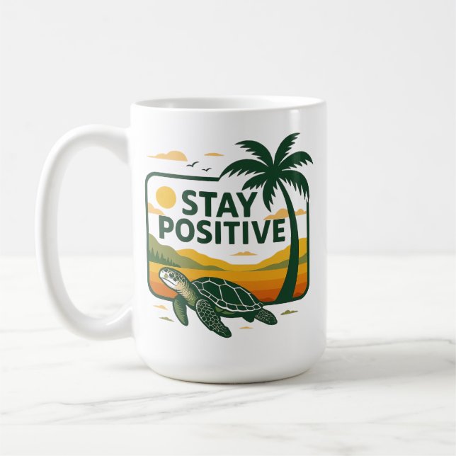 Bleibe positiver Tide Hoodie Baby T - Shirt Kaffeetasse (Links)