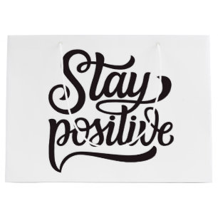 Bleibe Positives Blau Große Geschenktüte
