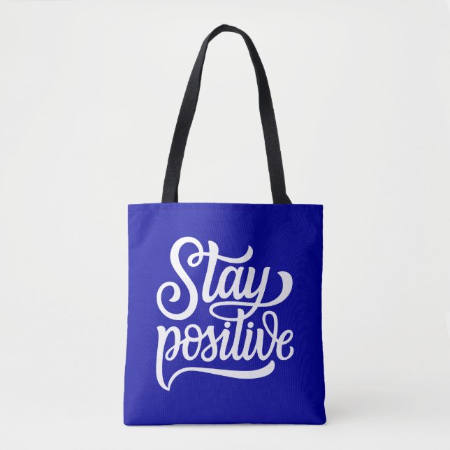 Bleibe Positives Blau Tasche (Vorderseite)