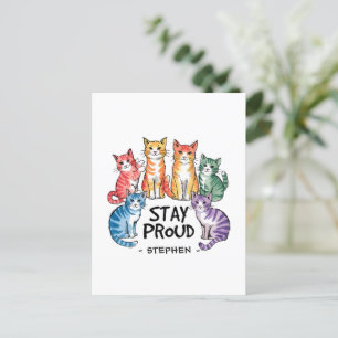 Bleibe Proud - Rainbow Cat LGBTQ Prix Postkarte