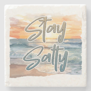 Bleibe Salty Sunset Beach Steinuntersetzer