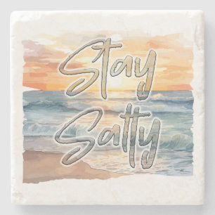 Bleibe Salty Sunset Beach Steinuntersetzer