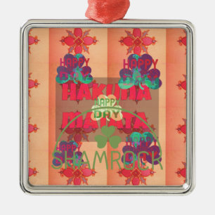 Bleibe segne Happy Saint Patrick's Day Hakuna Mata Silbernes Ornament