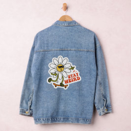 Bleibe seltsame Skateboarding Daisy Jeansjacke
