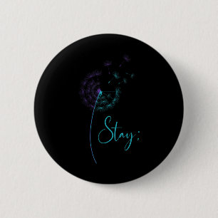 Bleibe Semicolon Aquamarin & Lila Dandelion Su Button