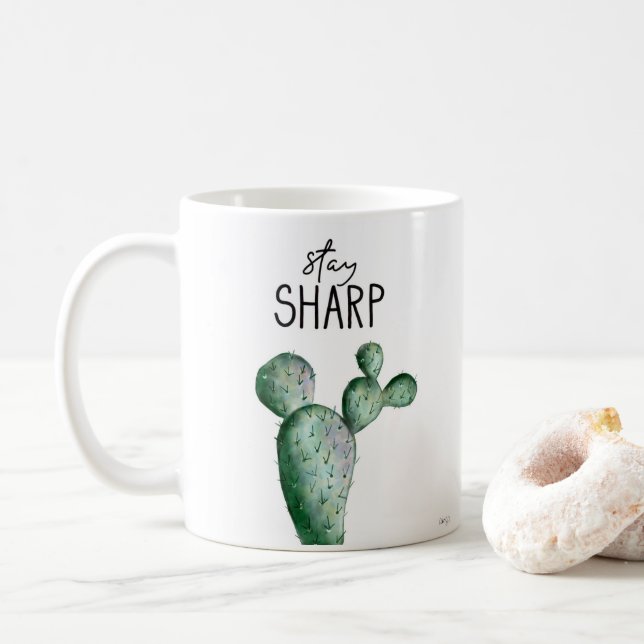 Bleibe Sharp Cactus Kaffeetasse (Mit Donut)