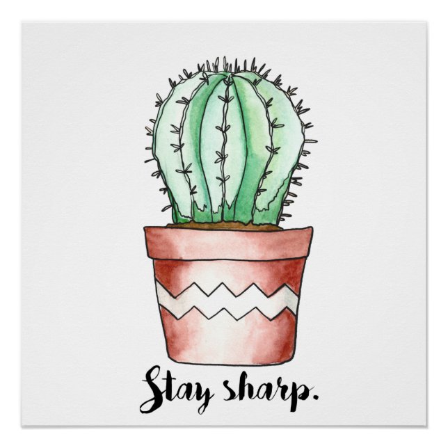 Bleibe Sharp Cactus Poster (Vorderseite)
