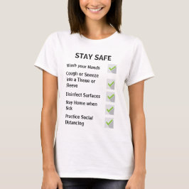 Bleibe sicherer Sozialtrennzeichen für den grünen T-Shirt