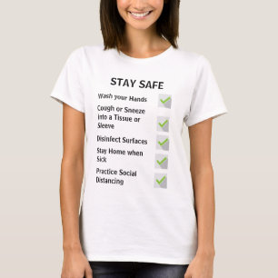 Bleibe sicherer Sozialtrennzeichen für den grünen  T-Shirt
