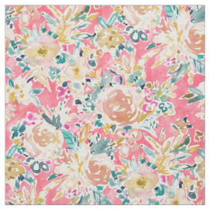 BLEIBE Sie BEREITES rosa Blumen Stoff