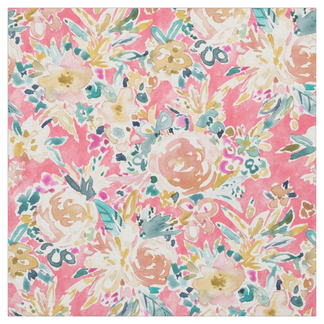 BLEIBE Sie BEREITES rosa Blumen Stoff (Muster)