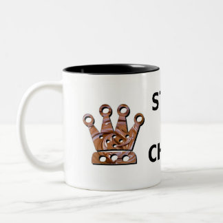 Bleibe Sie essen Schokolade ruhig Zweifarbige Tasse