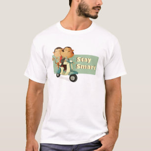 Bleibe Sie intelligente Roller-Affen T-Shirt