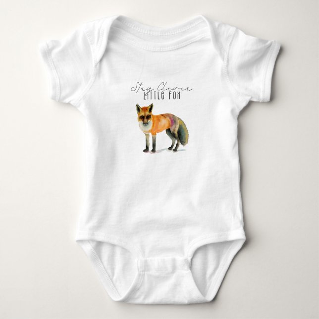 Bleibe Sie klugen kleinen FoxWatercolor Baby Strampler (Vorderseite)