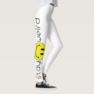 Bleibe Sie mit Smilie gegenüberstellen sonderbar Leggings