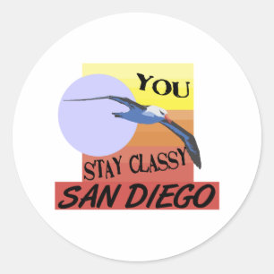 Bleibe Sie nobles San Diego Runder Aufkleber