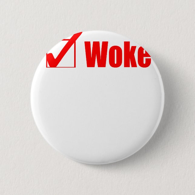 Bleibe Sie weckte Karo-Posten Button (Vorderseite)