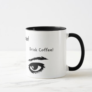 bleibe Sie weckte Tasse