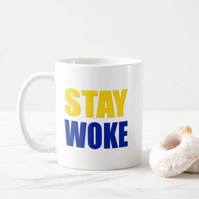 Bleibe Sie weckte Tasse (Mit Donut)