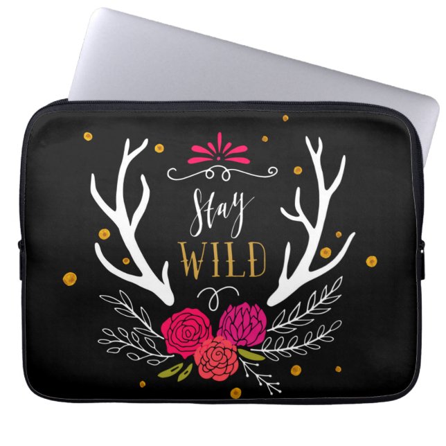 Bleibe Sie wild Laptopschutzhülle (Vorderseite)