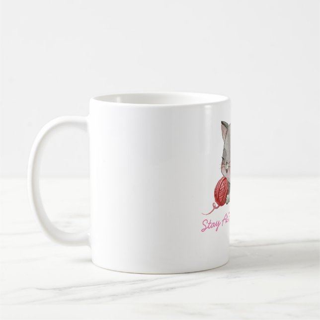 bleibe Sie zu Hause Katzenmamma Kaffeetasse (Links)