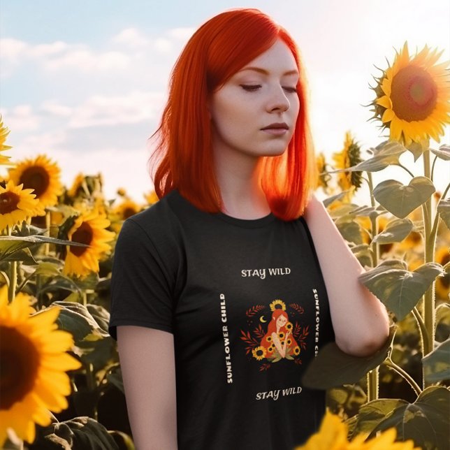Bleibe Sonnenblumenkind Motivierend T-Shirt (Von Creator hochgeladen)