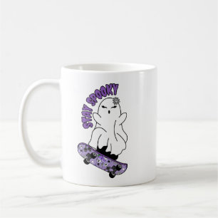 "Bleibe Spooky"-Geist auf einem Skateboard - Cool Kaffeetasse