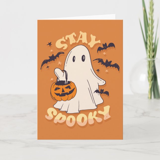 Bleibe Spooky Ghost Karte (Vorderseite)
