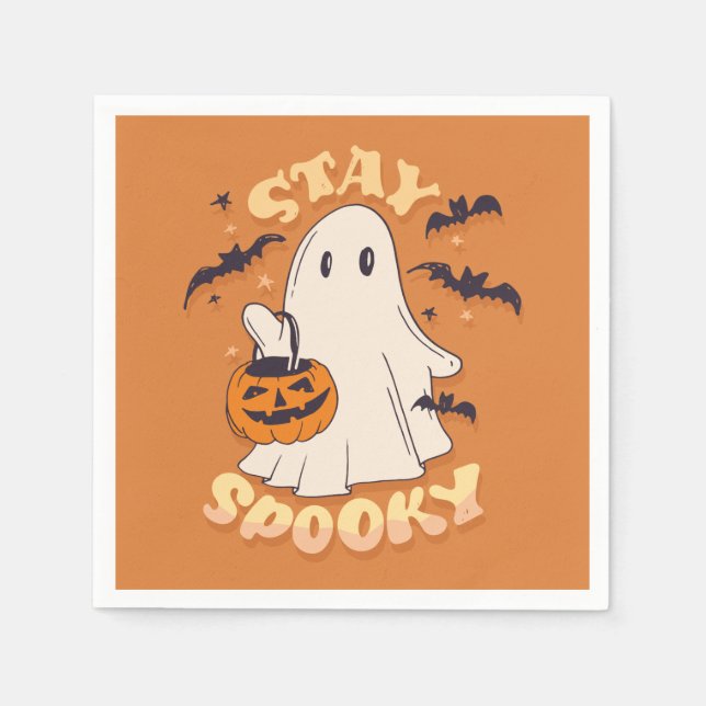 Bleibe Spooky Ghost Serviette (Vorderseite)