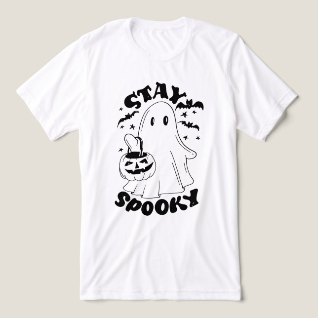 Bleibe Spooky Ghost Tri-Blend Shirt (Design Vorderseite)
