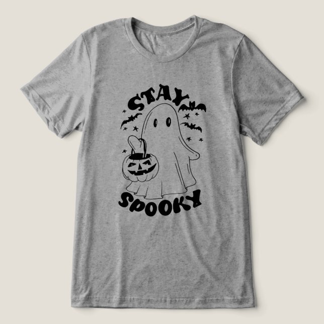 Bleibe Spooky Ghost Tri-Blend Shirt (Design Vorderseite)