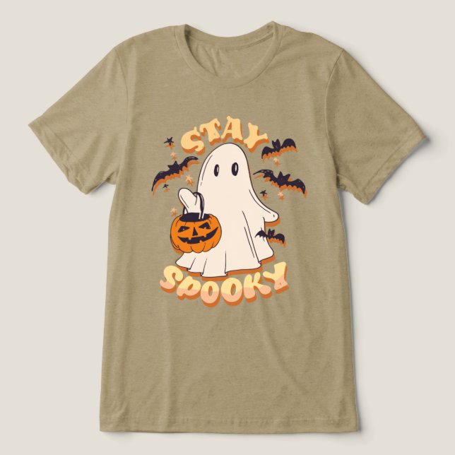 Bleibe Spooky Ghost Tri-Blend Shirt (Design Vorderseite)