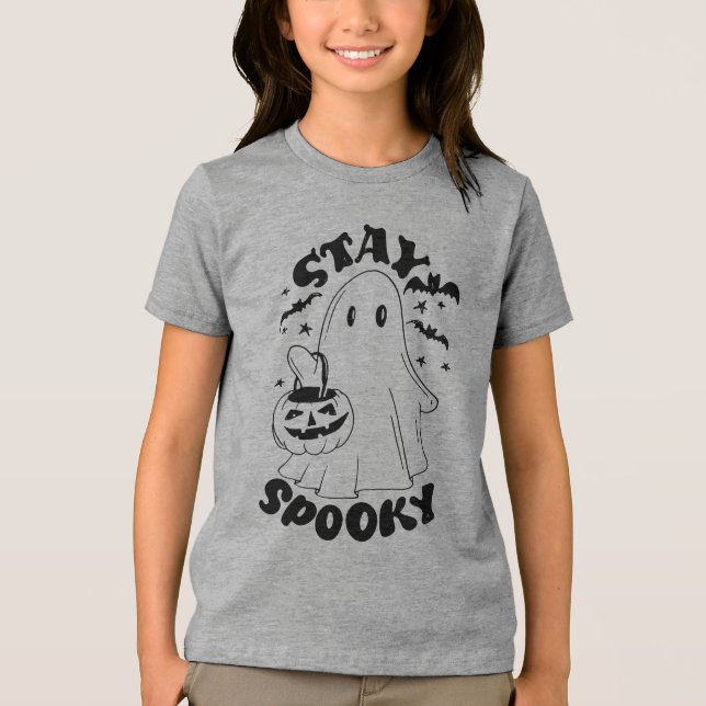 Bleibe Spooky Ghost Tri-Blend Shirt (Vorderseite)