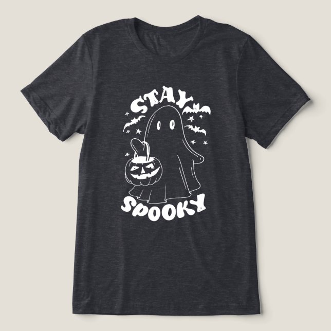Bleibe Spooky Ghost Tri-Blend Shirt (Design Vorderseite)