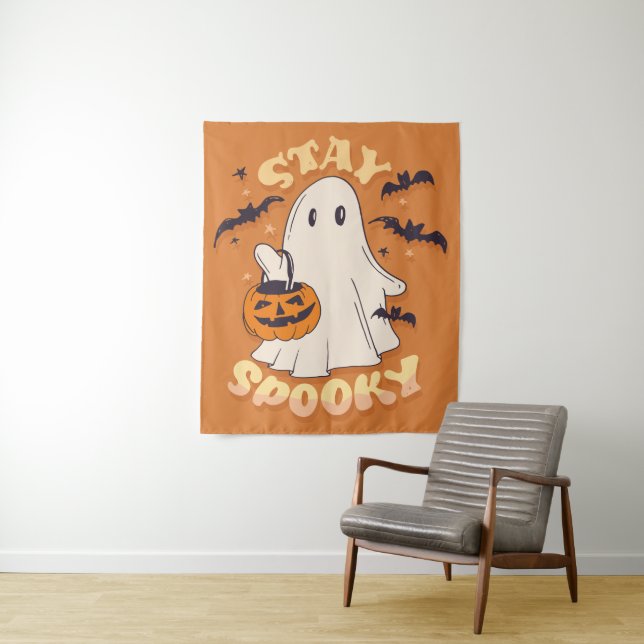 Bleibe Spooky Ghost Wandteppich (Beispiel)