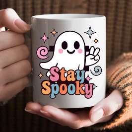 Bleibe Spooky Groovy Ghost Retro Pastel Halloween Kaffeetasse